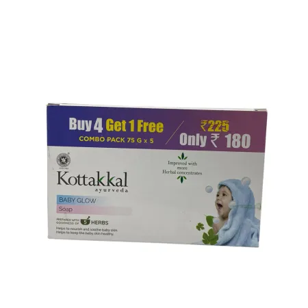 Kottakkal Baby Glow Soap Pack of 4 (Plus 1 free) (375 GM)