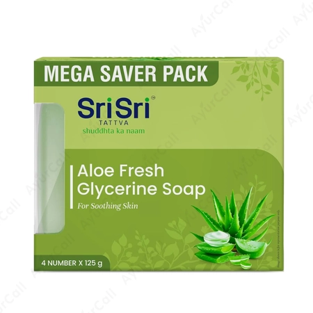 Sri Sri Aloe-Fresh Glycerine Soap Pack of 4  -500  GM